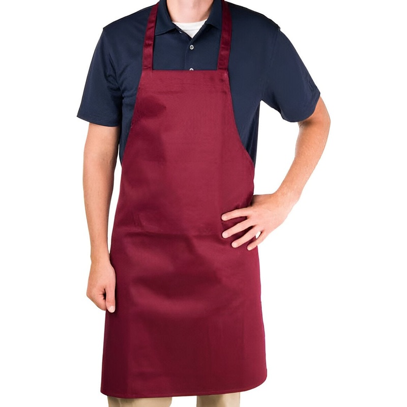 Chef Revival - 28" x 34" Full Length Poly-Cotton Utility Bib Apron with No Pocket - 601NP