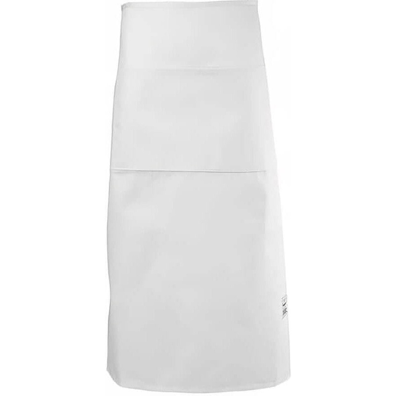 Chef Revival - 28" x 34" Poly-Cotton White Bistro Apron with Center Pocket - 607BA2-WH