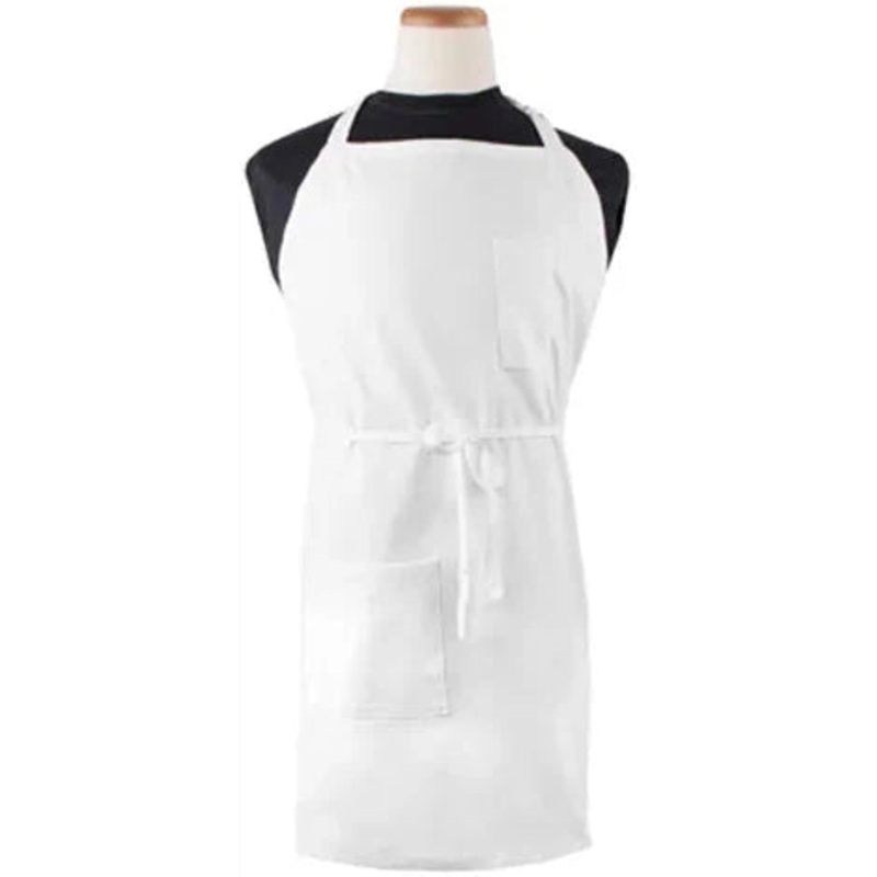 Chef Revival - 32" x 32.5" Poly-Cotton White Pro Bib Apron - 2PBIAWH