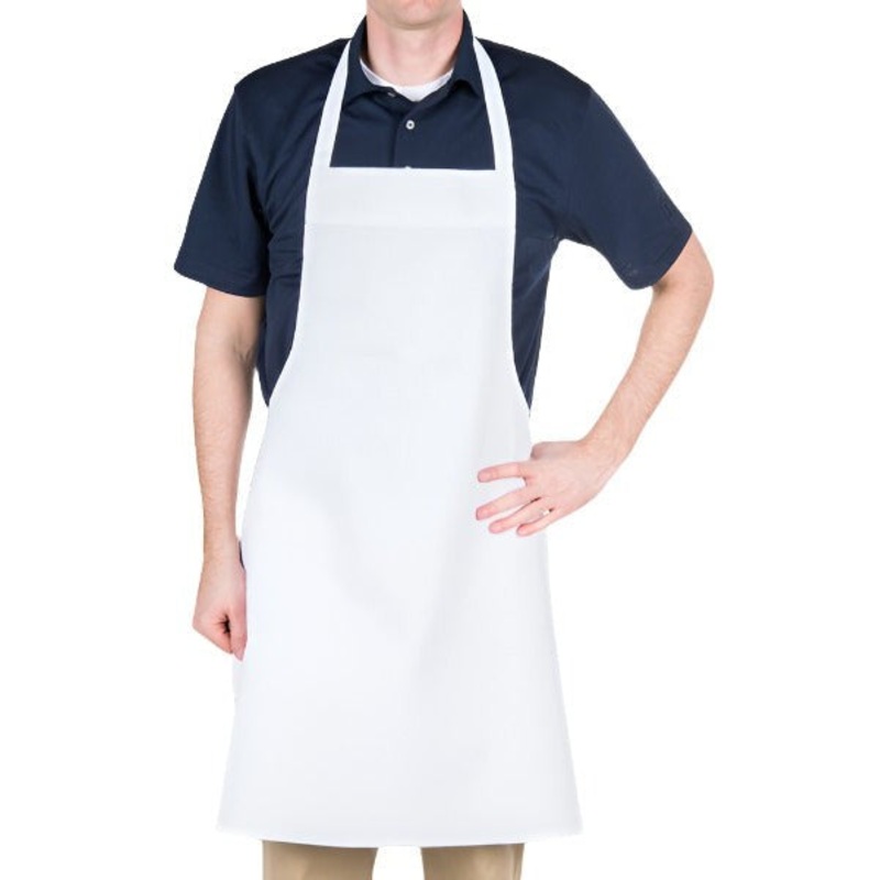 Chef Revival - 34" x 34" 55/45 Poly-Cotton White Bib Apron - 600BAW-NP