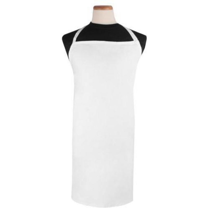 Chef Revival - 36"x 34" Poly-Cotton White Bib Apron - WBAWH