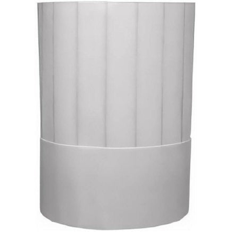 Chef Revival - 7" Non-Woven Fiber White Disposable Chef's Hat with Pinstripe, 50/Pk - H048