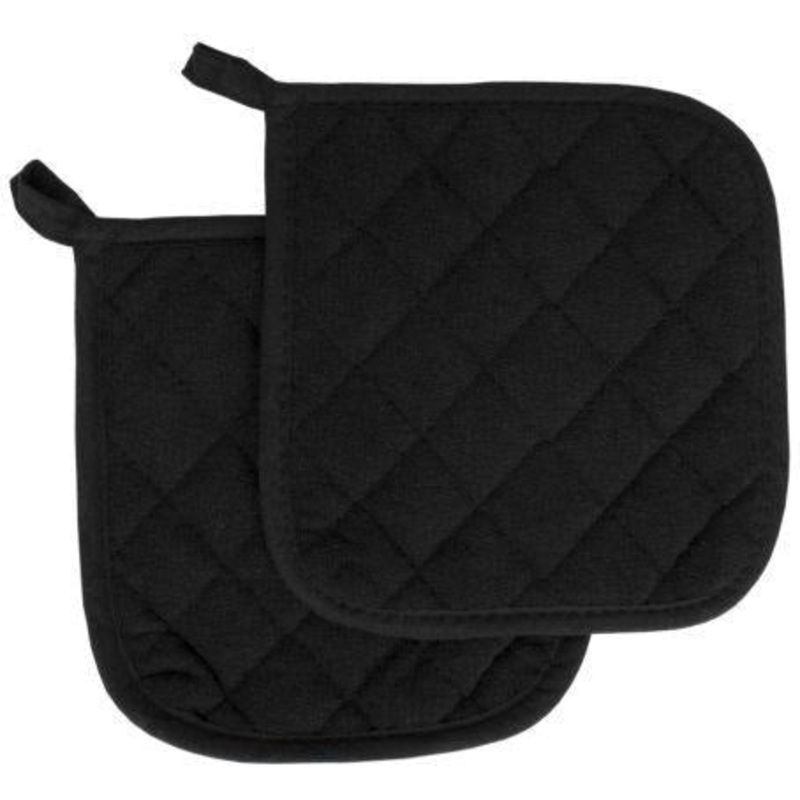 Chef Revival - 8" x 8" Terry Black Pot Holder - TPH8BK-2