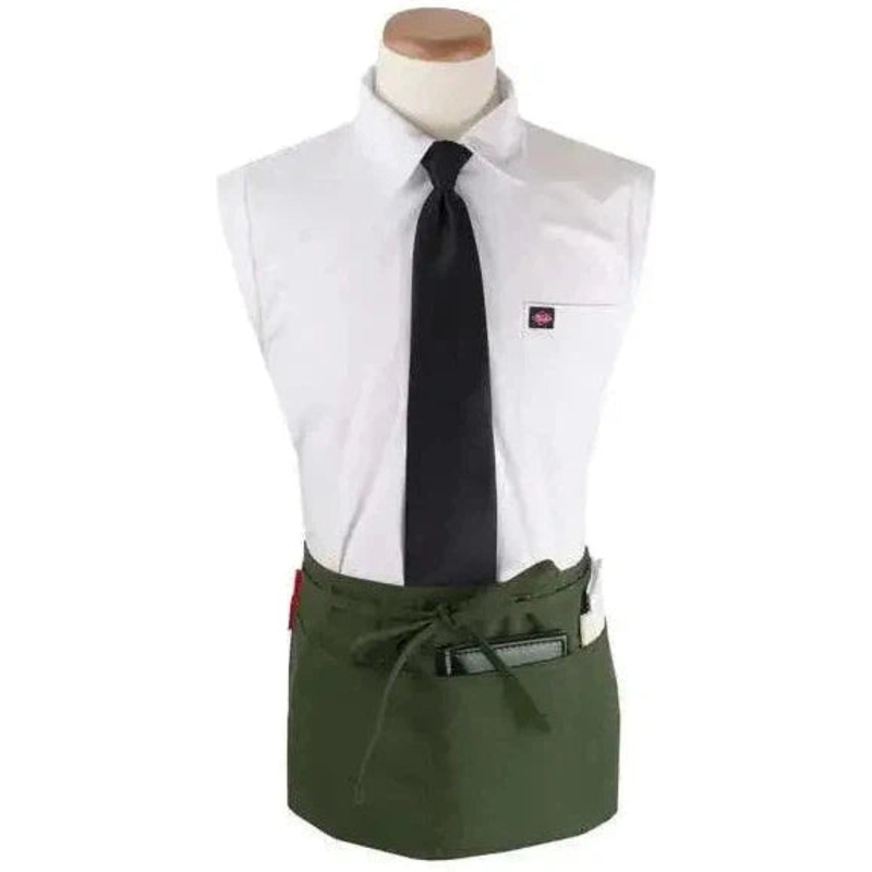 Chef Revival - Chef's Line 25"x 11" Polyester Hunter Green 3 Pocket Waist Apron with Pan Pocket - CL3PWACHG