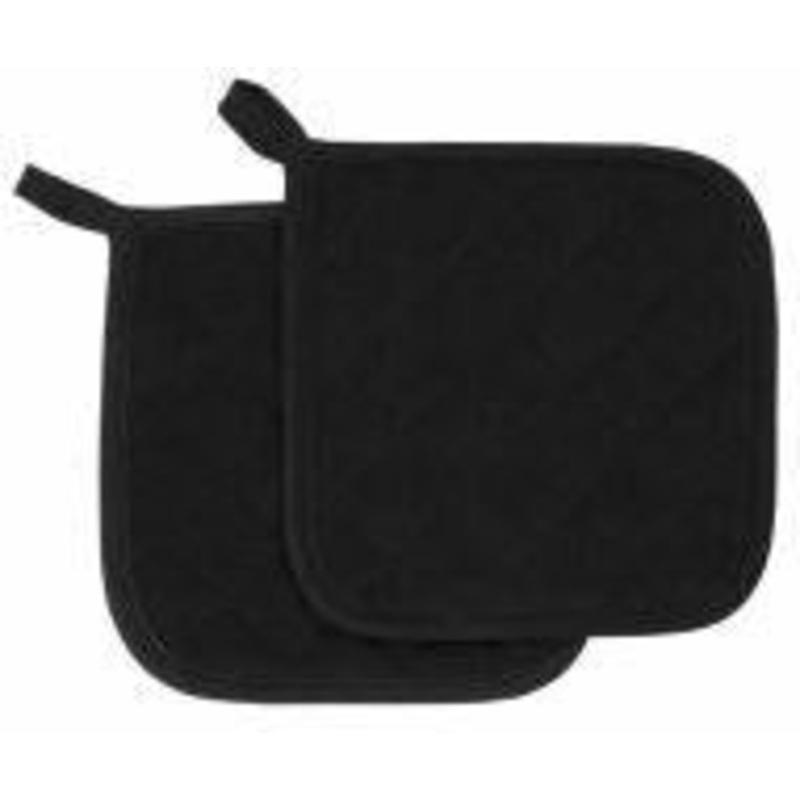 Chef Revival - Chef's Line 8" x 8" Terry Black Flame Resistant Pot Holder - CLPT8BKBK