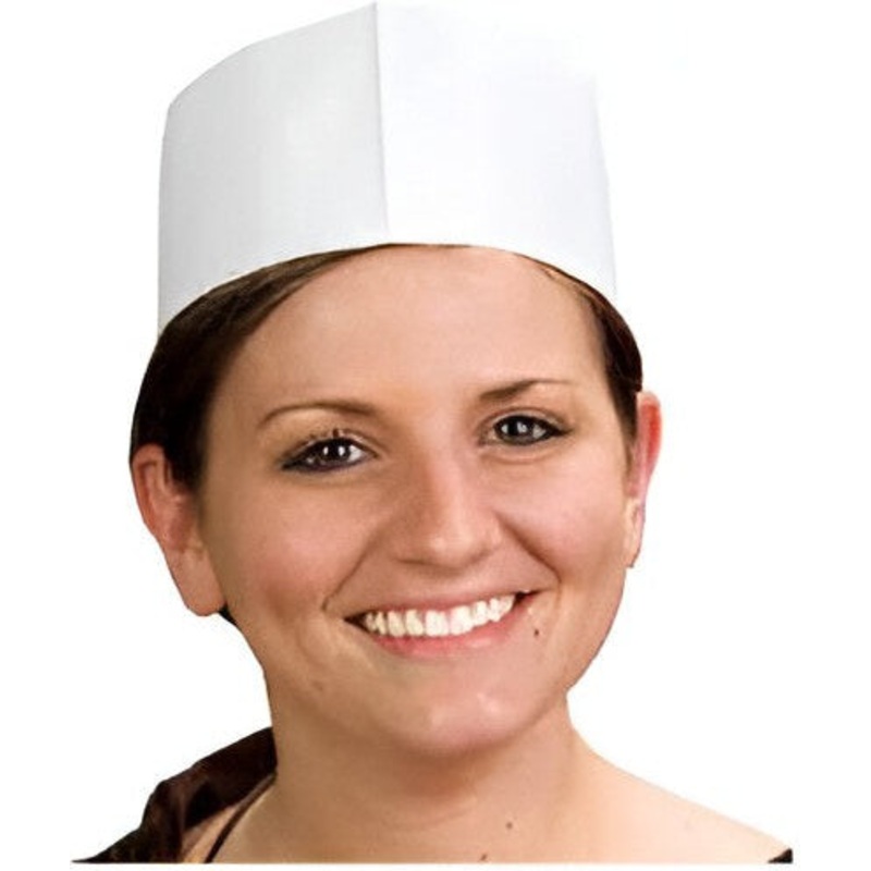 Chef Revival - Paper White Overseas Cap, Pack of 100 - DRC100
