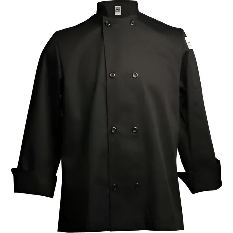 Chef Revival - Poly Cotton Basic Black Long Sleeve Chef Jacket With 8 Black Buttons - J061BK