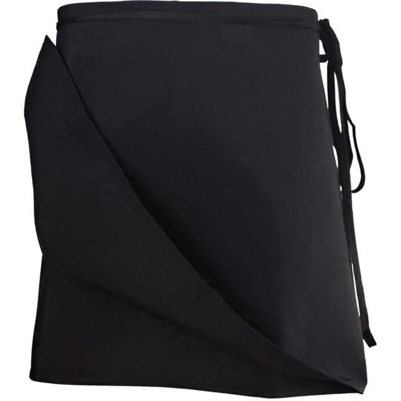 Chef Revival - Polyester Black 4-Way No Pocket Waist Apron - 603FWPS-BK