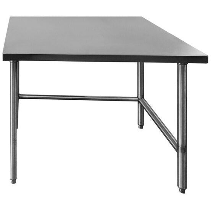 Winholt - 30" x 72" All Welded Stainless Steel Knock-Down Table with Flat Top & Cross Rails - DTR-3072-HKD