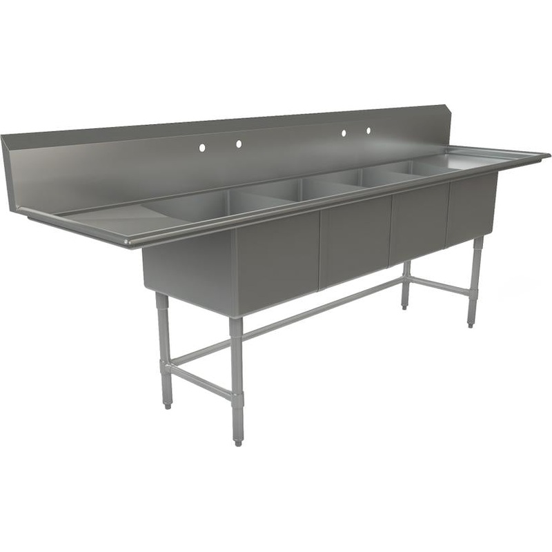 Tarrison - 108" x 27" Quadruple Compartment Sink - TA-PS421LR24-Kit