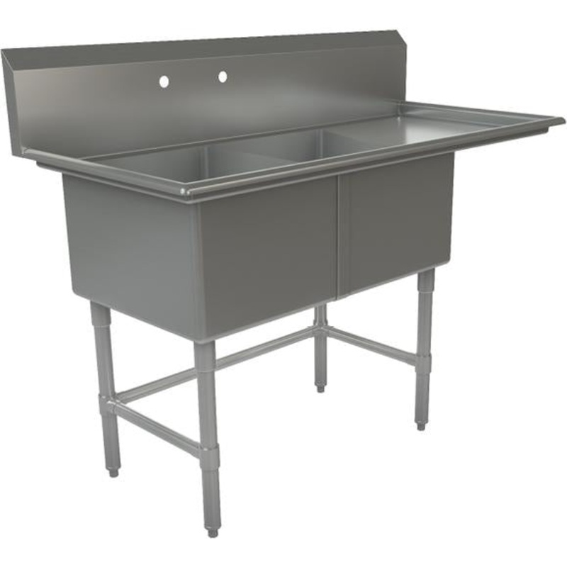Tarrison - 54" x 24" Double Compartment Sink - TA-PS218R-Kit