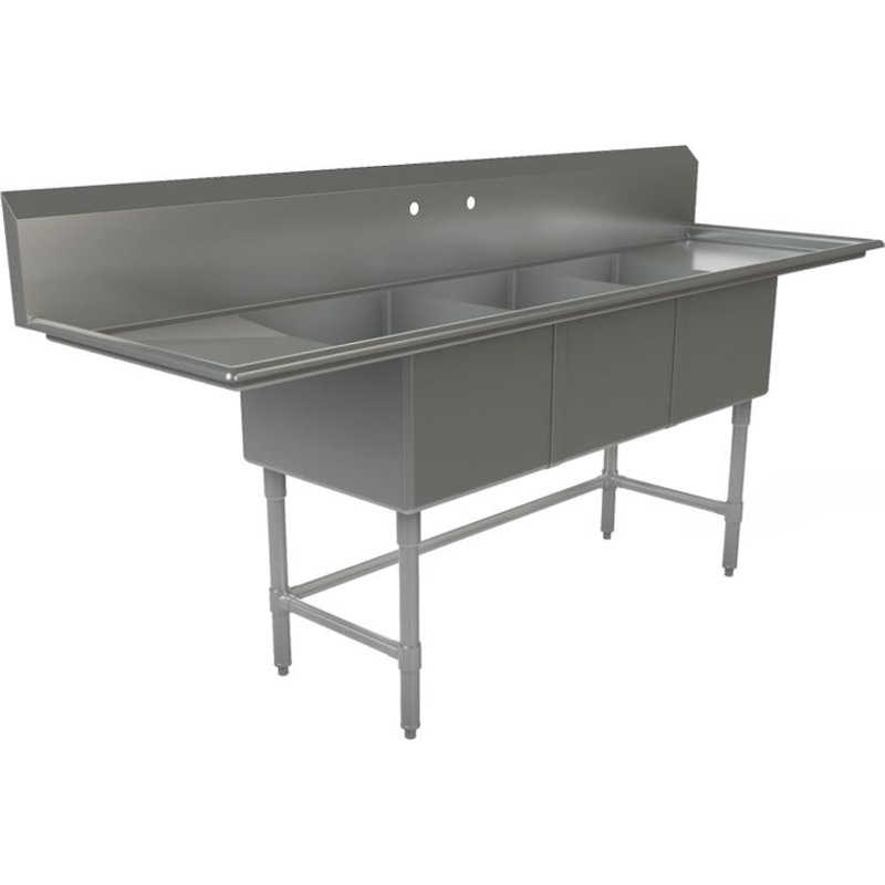 Tarrison - 90" x 24" Triple Compartment Sink - TA-PS318LR-Kit