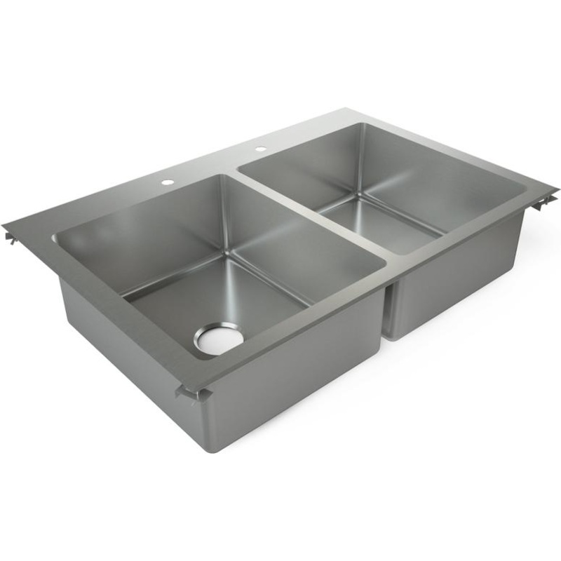 Tarrison - 36.5" x 24" Drop In Sink with Double Compartments - TA-DI219168-KIT