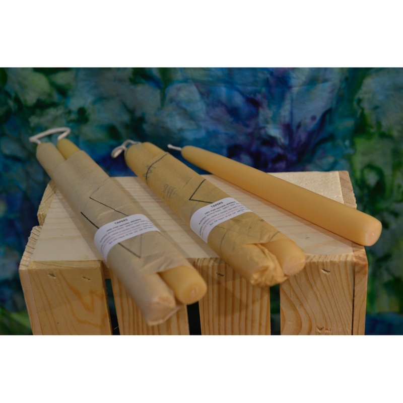 10" Beeswax Taper Candle Pair