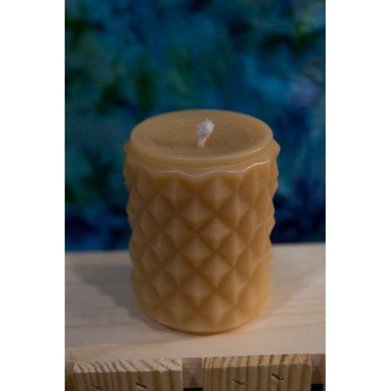 Diamond Pillar Beeswax Candle
