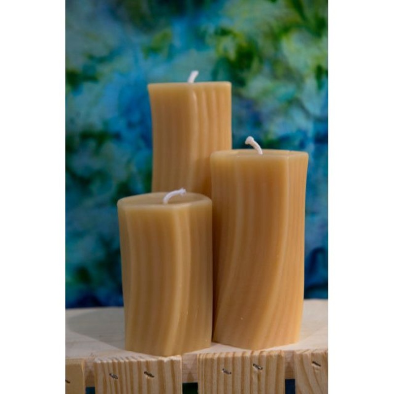 Medium Spiral Hexagon Beeswax Candle
