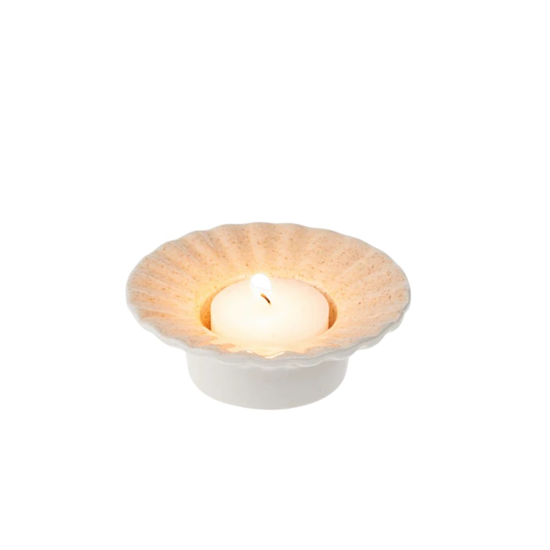 Small Cream Poppy Taper Holder