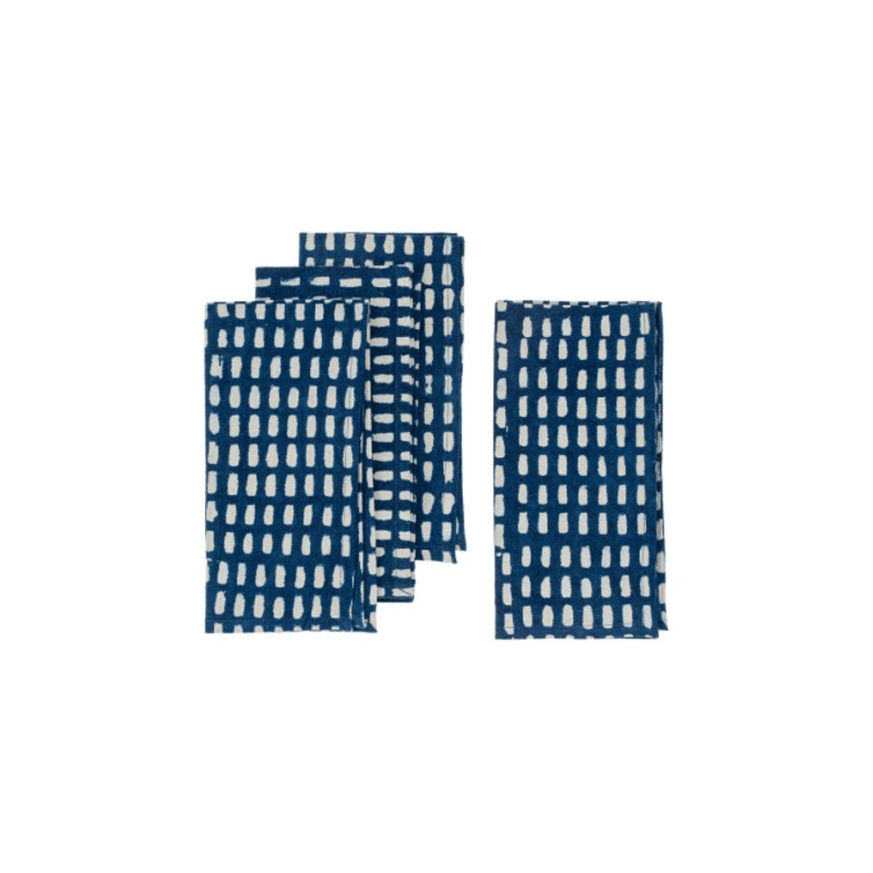 Indigo Dashes Napkins Set