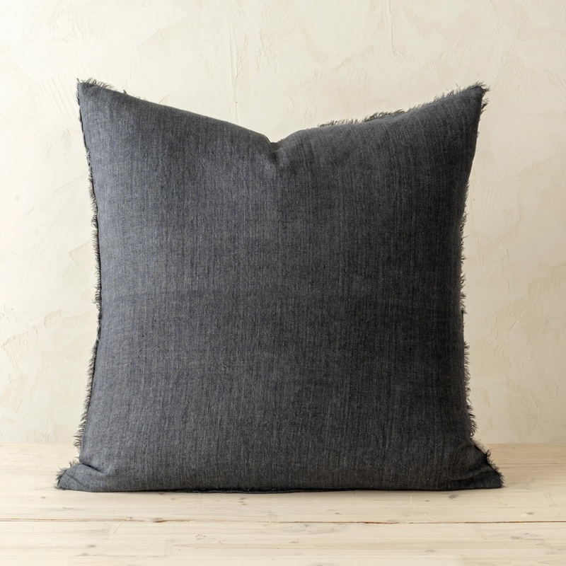 Lina Linen Pillow 20"x20" - Charcoal