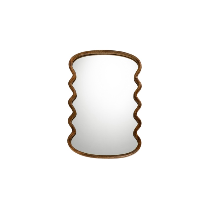 Wavy Wooden Mirror