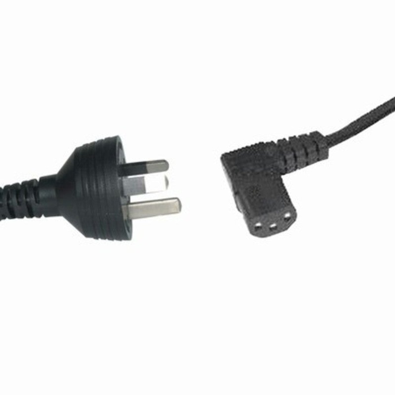 3pin Mains Plug to IEC C13 Right Angle Female - 1.8m