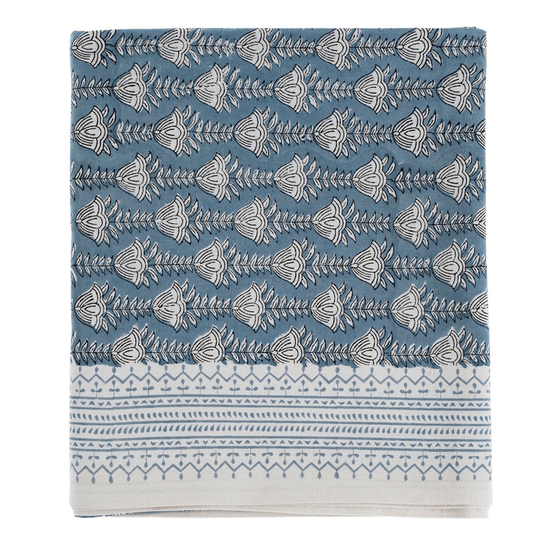 Bluebell Block Print Tablecloth