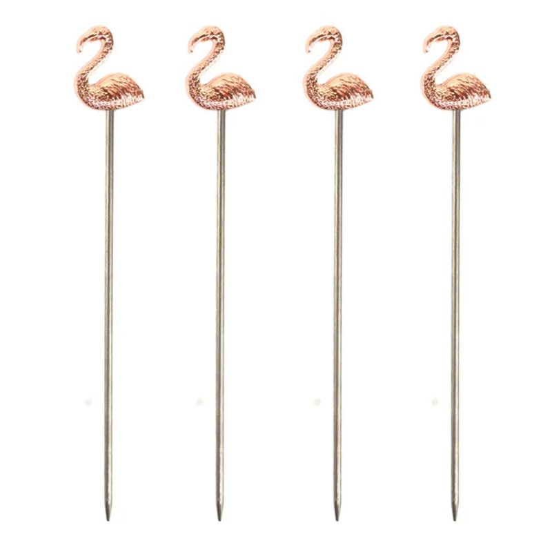Cocktail Pick Copper Flamingo