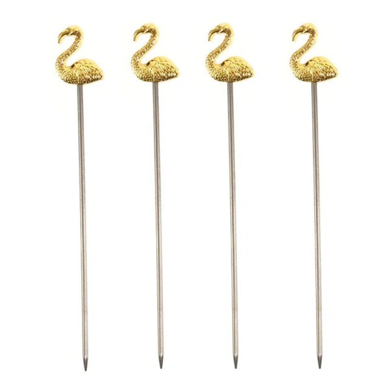 Cocktail Pick Gold Flamingo