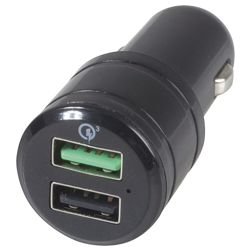 Dual USB Car Charger with Qualcomm Quick Charge 3.0