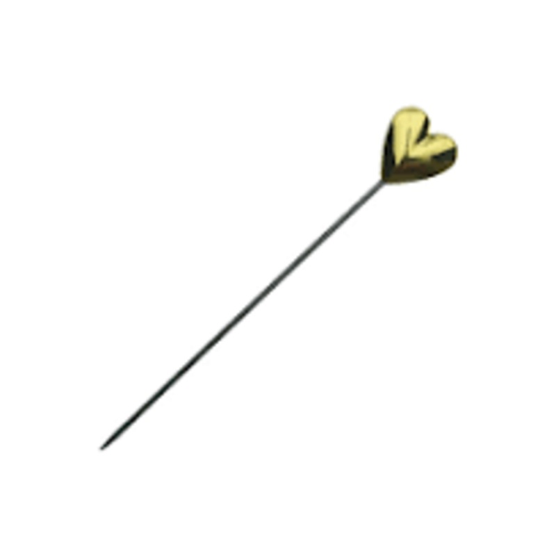 Gold Heart Cocktail Pick