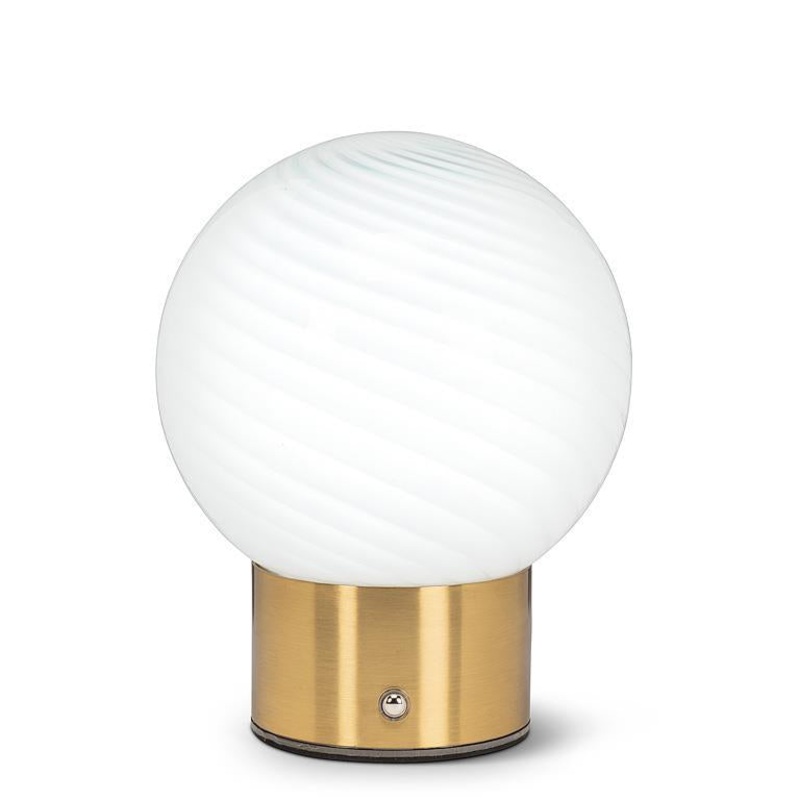 Swirl Glass Ball Rechargeable Lamp