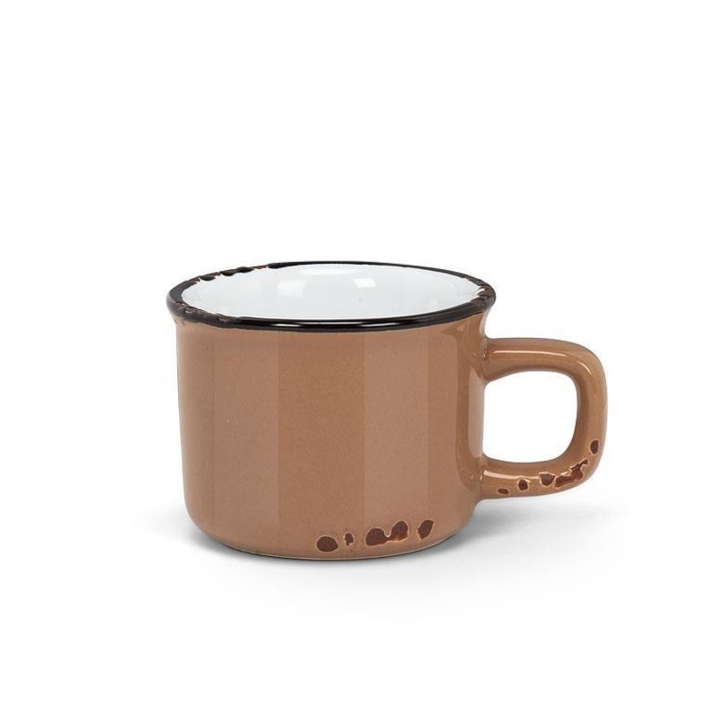 Taupe Enamel Look Espresso Cup