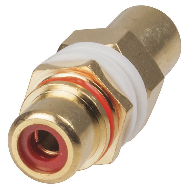 RCA Adaptors - Panel Mount - Red