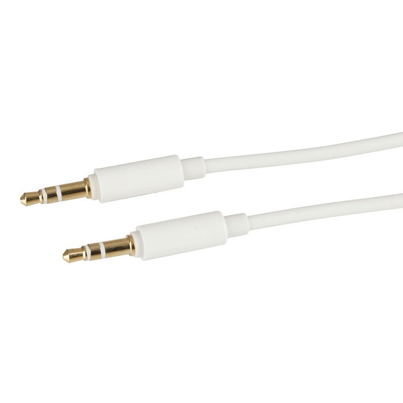 Slim 3.5mm Stereo Plug to 3.5mm Stereo Plug Cable - 2m