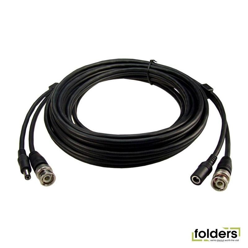 DYNAMIX 5m BNC Male to Male with 2.1mm Power Cable Male/Female.