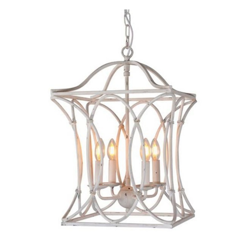 Rembrandt Antiqued White Chandelier RL4048