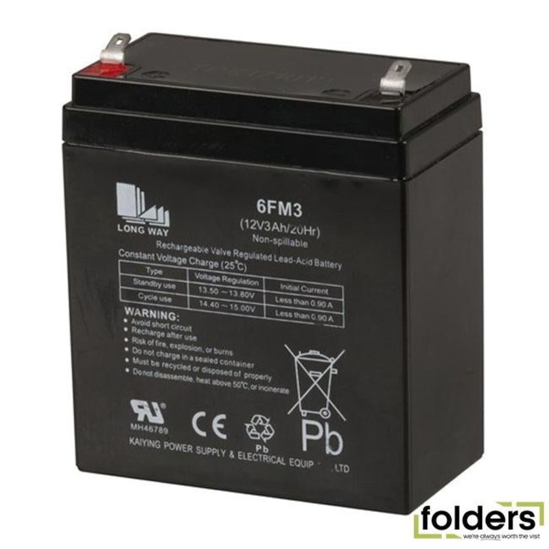Spare 12v 3ah sla battery to suit am4095/cs2492/97