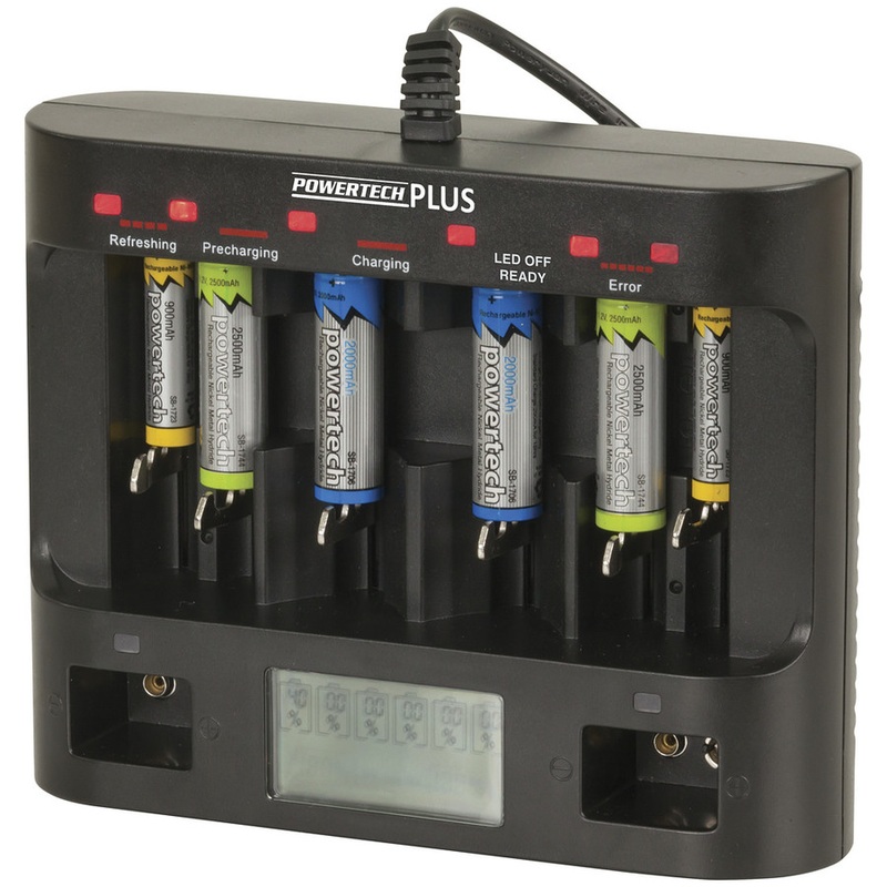 Universal Fast Charger with LCD and USB Outlet