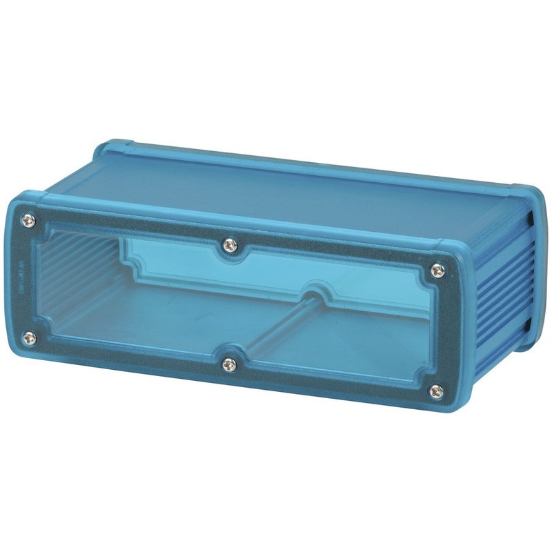 Blue Aluminium Enclosure with Clear Ends