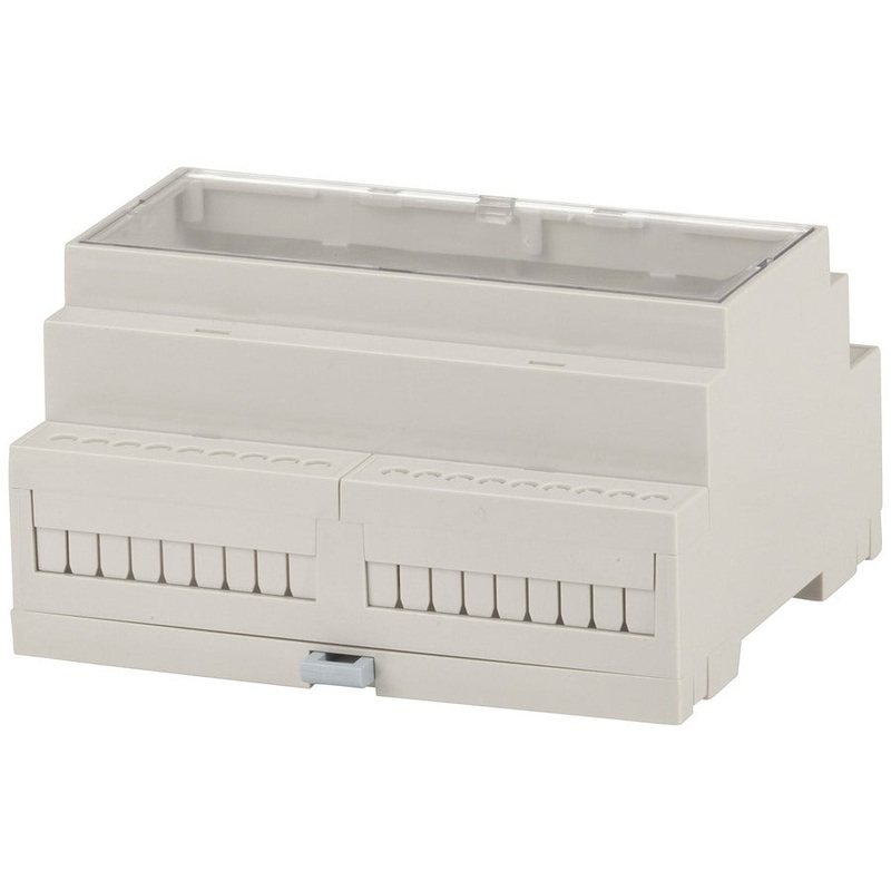 DIN Rail Enclosure 6U with Clear Lid