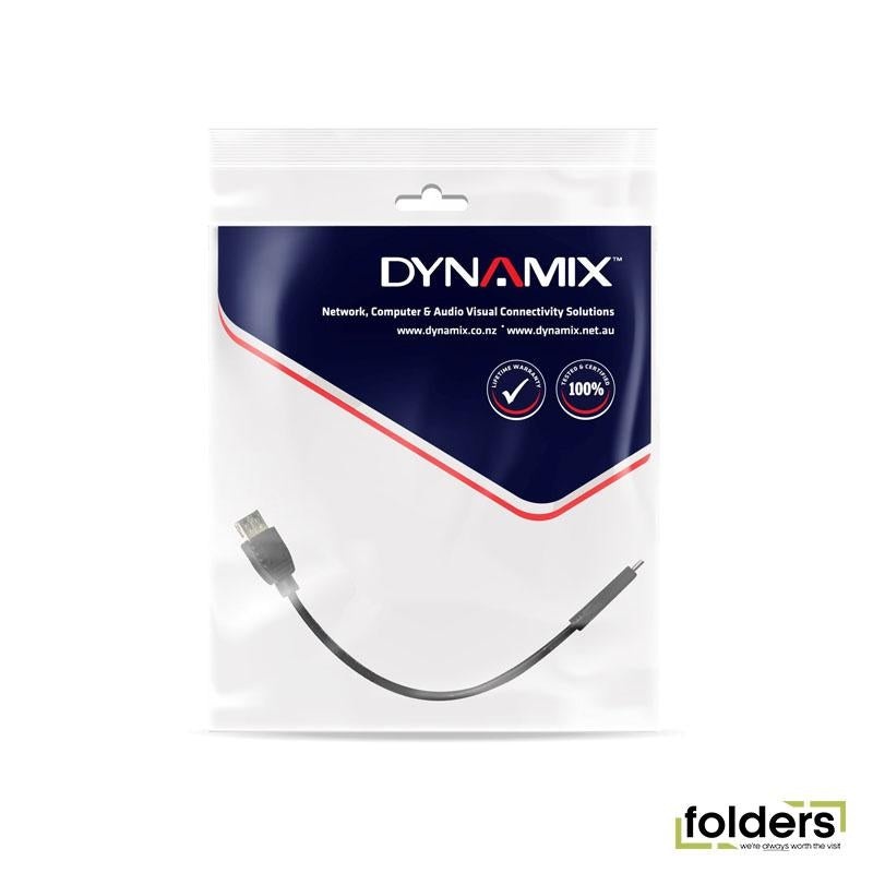 DYNAMIX 0.2M USB 3.1 USB-C Male to USB-A Female Cable. Black Colour.