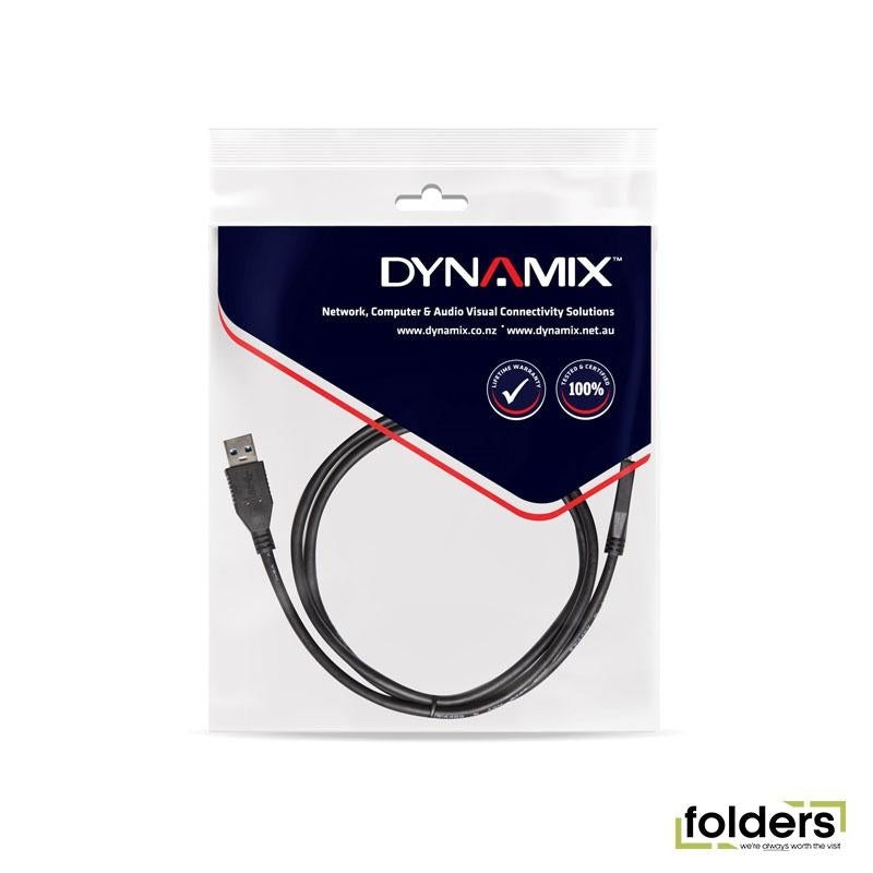 DYNAMIX 0.2M USB 3.1 USB-C Male to USB-A Male Cable. Black Colour.