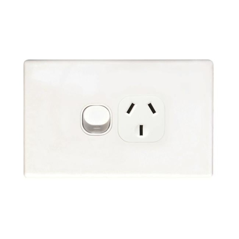 Tradesave Single 15A Horizontal Power Point. Removable