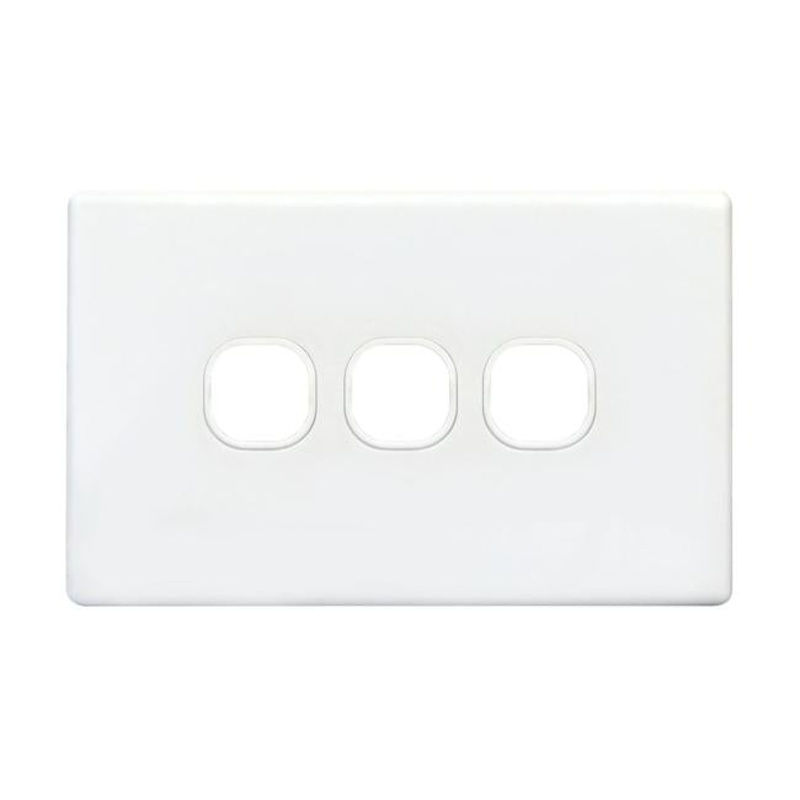 Tradesave Slim Switch Plate Only. 3 Gang. Accepts All Tradesave