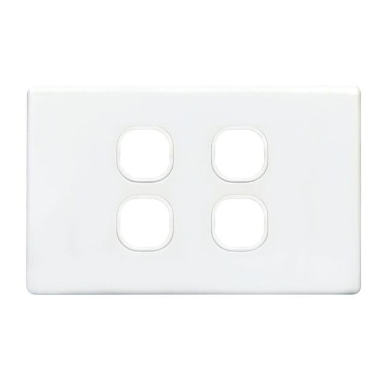 Tradesave Slim Switch Plate Only. 4 Gang. Accepts All Tradesave