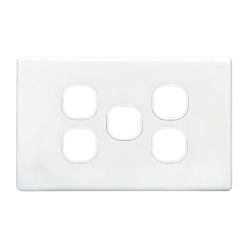 Tradesave Slim Switch Plate Only. 5 Gang. Accepts All Tradesave