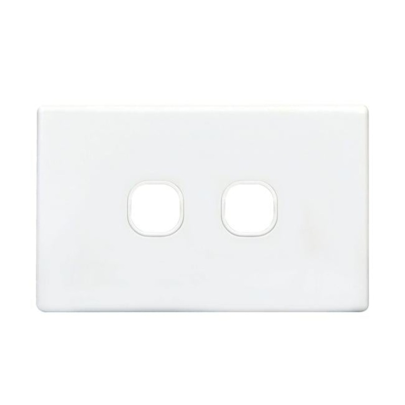 Tradesave Switch Plate Only. 2 Gang Accepts All Tradesave Mechanisms.