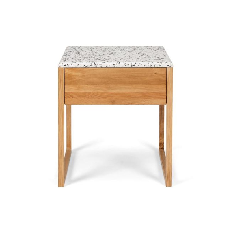 Avalon Natural Oak Side Table (Terrazzo Top)