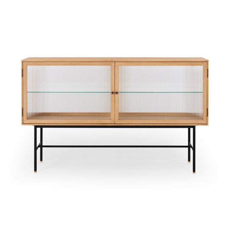 Kobe Sideboard (Natural Oak) Fluted Glass