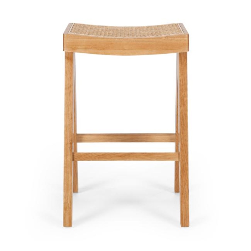 Palma Natural Oak Rattan Bar Stool